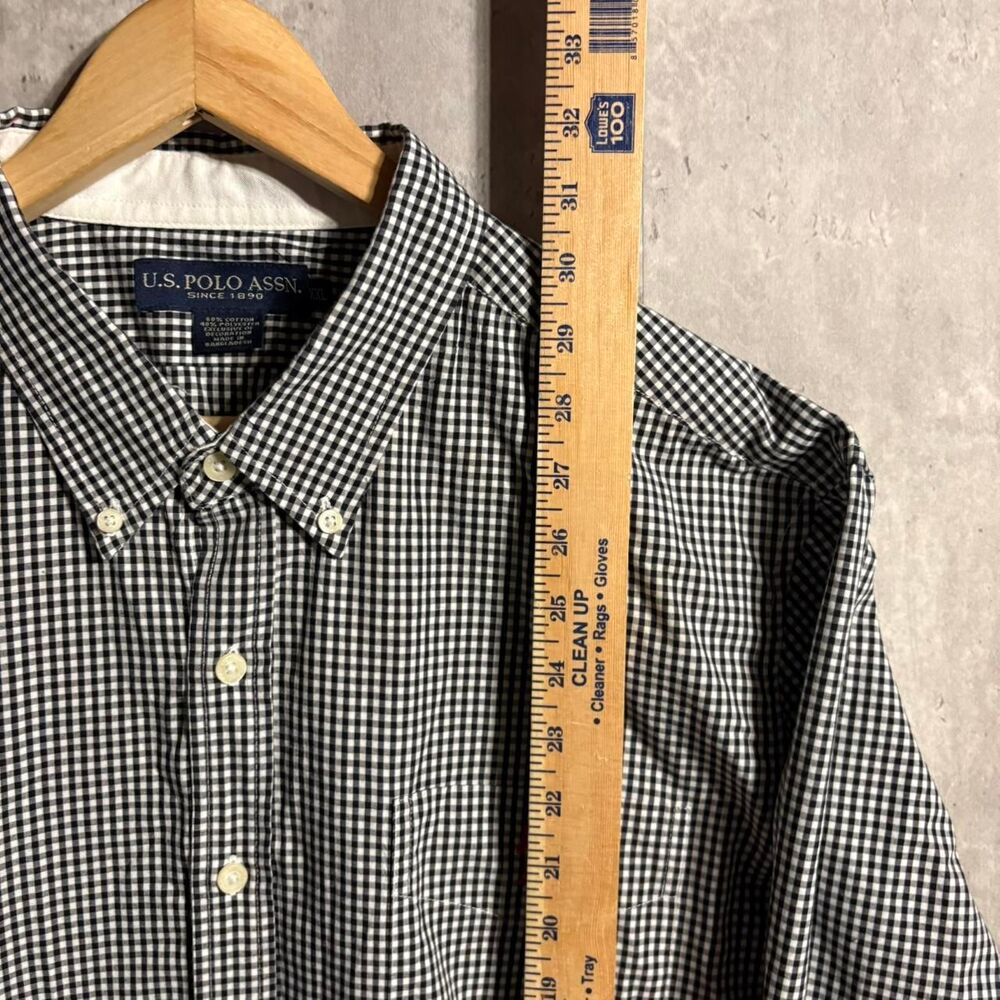 Us-polo-assn Men's Grey and Blue Shirt - Picture 5 of 6